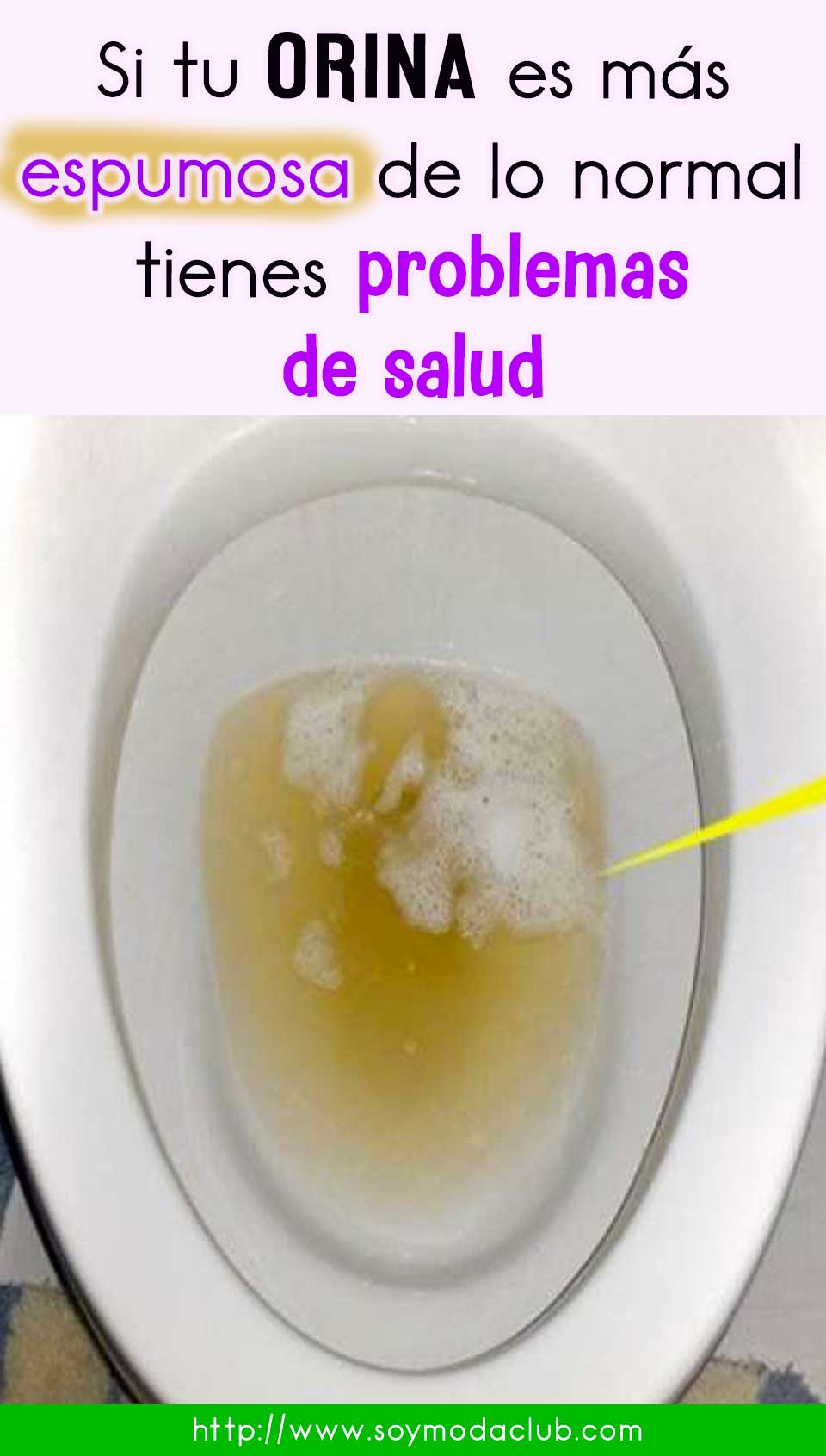 Si tu orina es más espumosa de lo normal tienes problemas de salud
